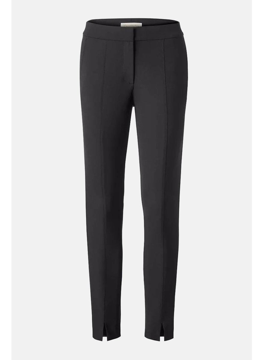 Tchibo Women Regular Fit Plain Dress Pants, Black  - Image 2