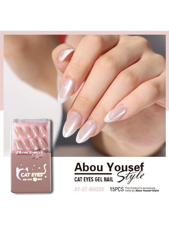 Abou Yousef Style Cat Eyes Gel nail 15PCS with double face - Image 2