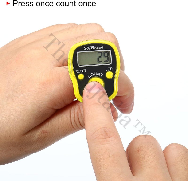 TheMujtaba Digital Tasbeeh Hand Tally Counter Finger Ring Digital Counting Machine Counter Tasbeeh & Jaap mala for Counting Purpose with LED (Yellow) - Image 5