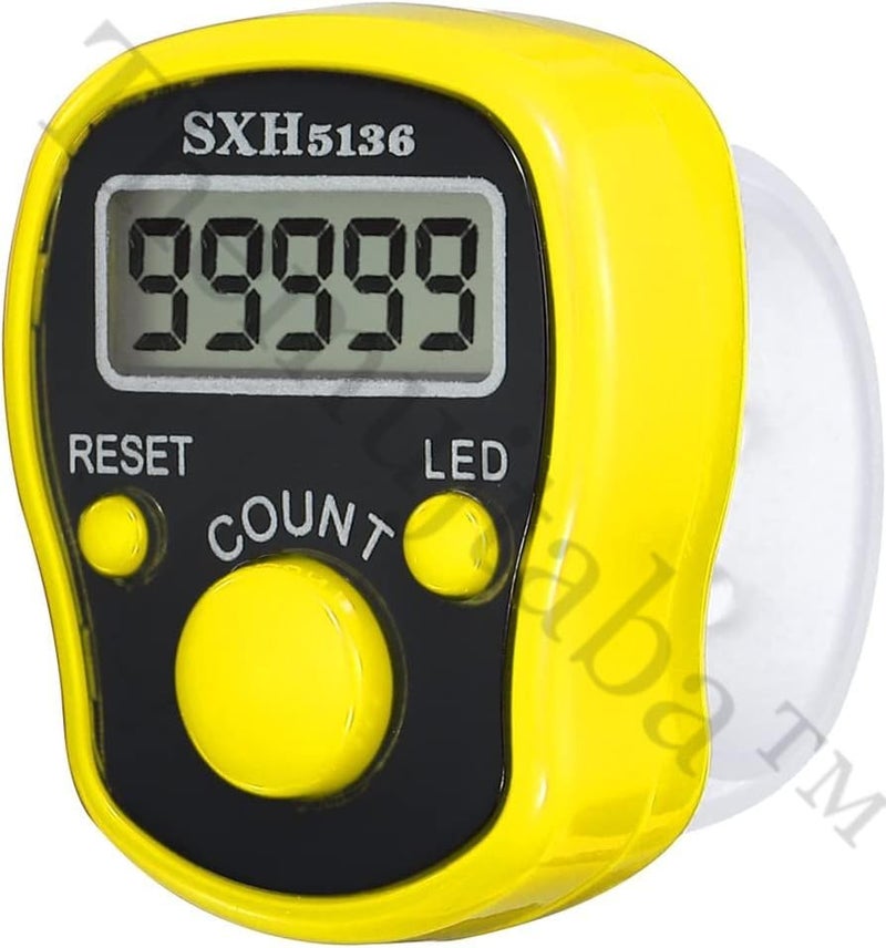 TheMujtaba Digital Tasbeeh Hand Tally Counter Finger Ring Digital Counting Machine Counter Tasbeeh & Jaap mala for Counting Purpose with LED (Yellow) - Image 3