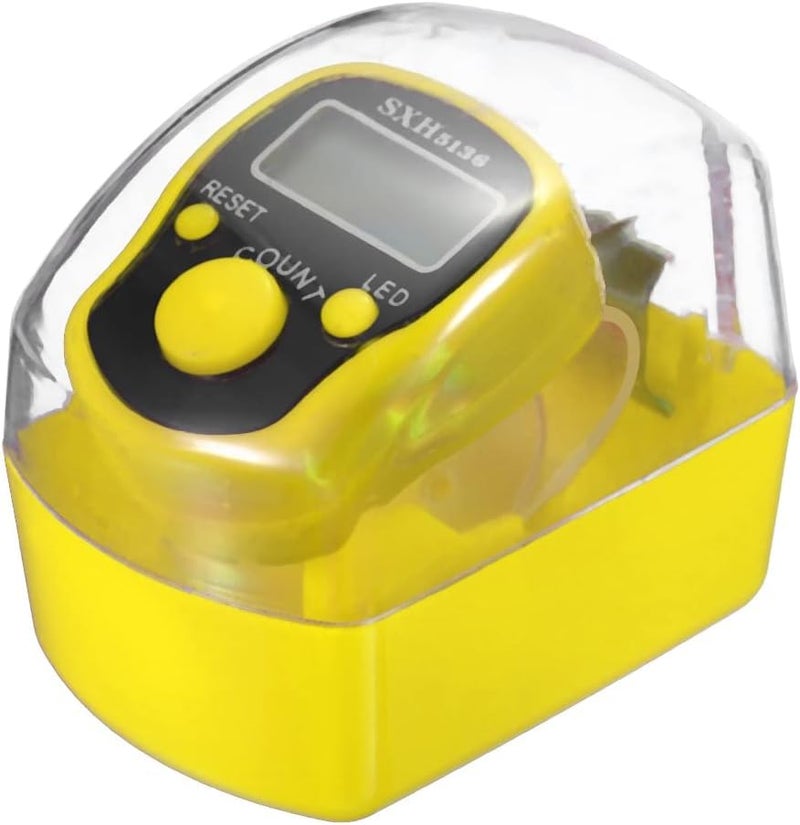 TheMujtaba Digital Tasbeeh Hand Tally Counter Finger Ring Digital Counting Machine Counter Tasbeeh & Jaap mala for Counting Purpose with LED (Yellow) - Image 1