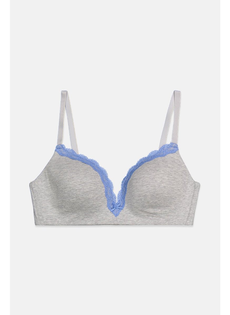 Tchibo Women Padded Non Wired T-Shirt Bra, Grey  - Image 1