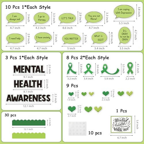 CPicdn Mental Health Bulletin Board 71Pcs Motivational Bulletin Board Classroom Decoration Mental Health Awareness Inspirational Positive Sayings Cutout for School Office Classroom Wall Door Decor - Image 3