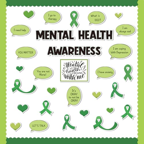 CPicdn Mental Health Bulletin Board 71Pcs Motivational Bulletin Board Classroom Decoration Mental Health Awareness Inspirational Positive Sayings Cutout for School Office Classroom Wall Door Decor - Image 1