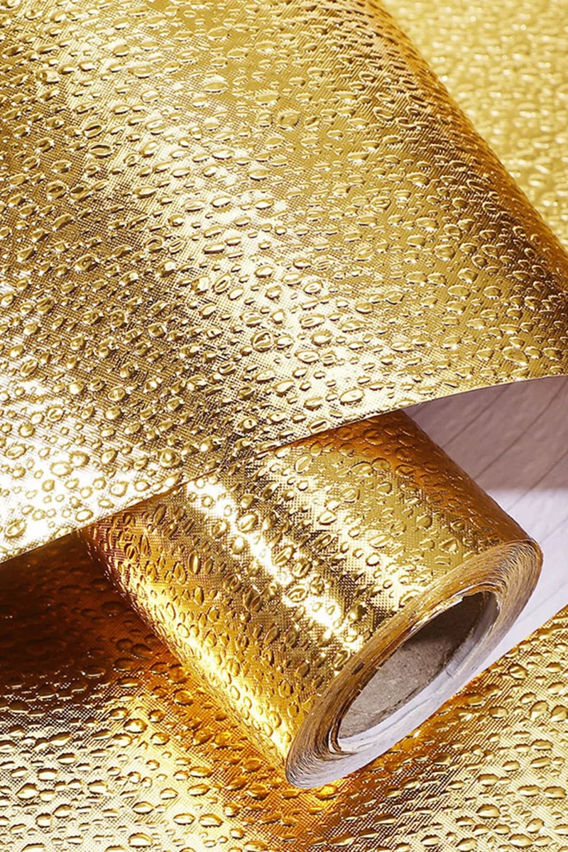 Mobee Adhesive Gold Kitchen Countertop Foil 1m x 40CM Modern Design Easy to Apply Foil