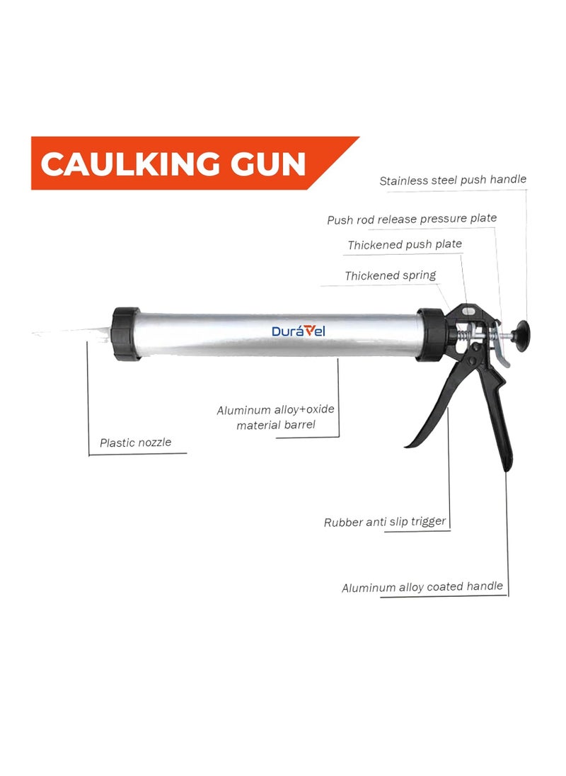 Duravel - Duravel Sikaflex Multipurpose Elastic Sealant and Caulking Gun Grey - Image 1