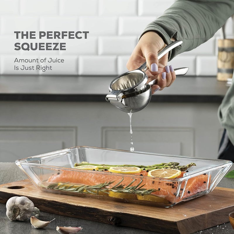FINEDINE Premium Stainless Steel Lemon Squeezer  Heavy Duty Lime Squeezer Stainless Steel With Comfortable Handle For Extracting All Juice Possible  Every Day Manual Fruit Squeezer for Small Oranges - Image 2