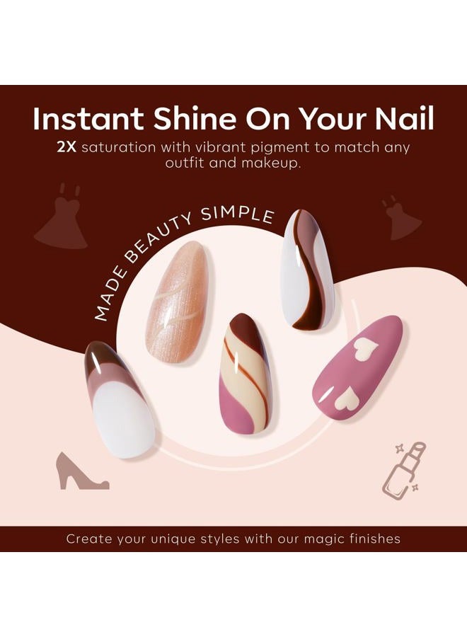 modelones Gel Nail Polish Set -6 Colors Nude Brown Gel Polish Kit Neutral Raspberries Purple Pearl Glitter Nail Polish Soak Off LED Starter Kit Manicure Nail Art Salon DIY Gift - Image 4