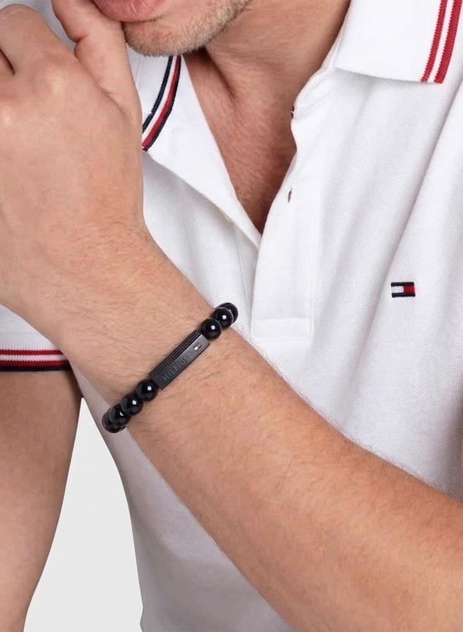 TOMMY HILFIGER Mens Beaded Bracelet With Onyx Stones - 2790581 - Image 2