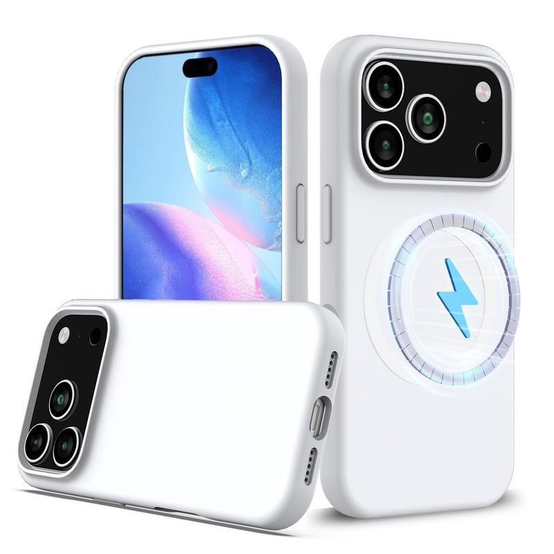 erorex For iPhone 17 Pro Max Shockproof Silicone Magsafe Phone Case(White) - Image 1