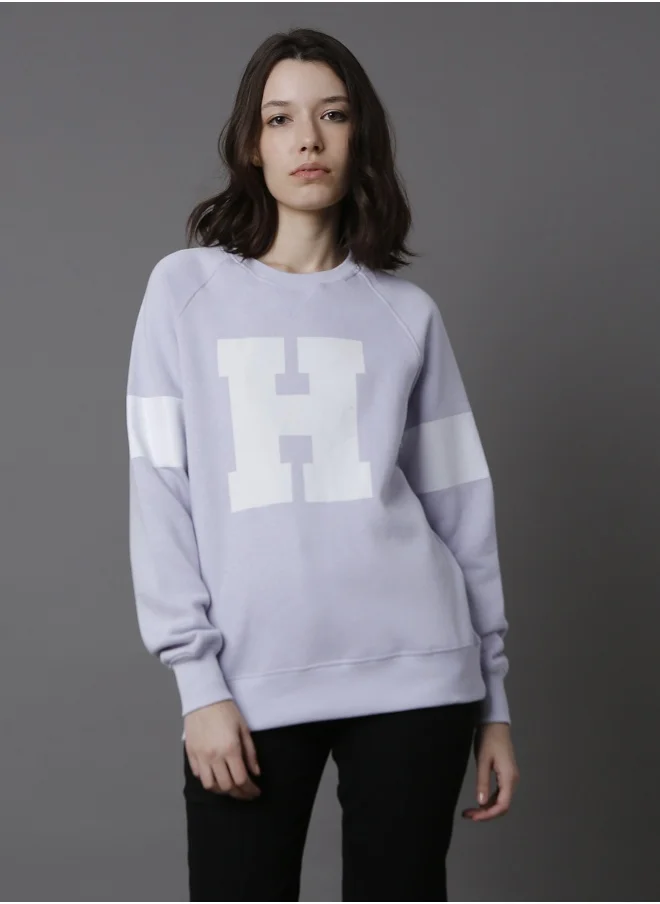 هاي ستار Women Lavender Sweatshirt