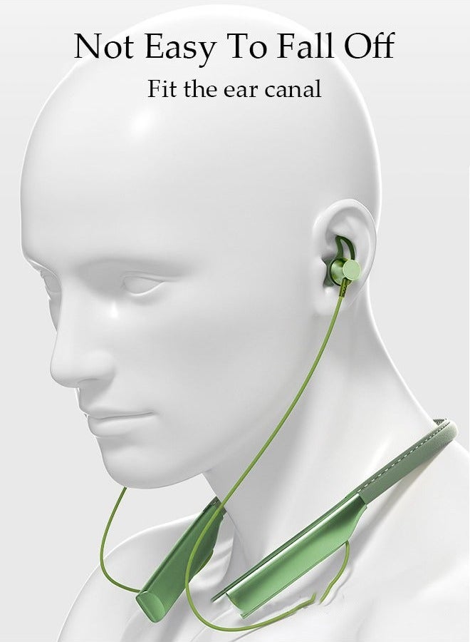 كيلا سماعات رأس لاسلكية تعمل بتقنية البلوتوث مع سماعات أذن قابلة للسحب لإلغاء الضوضاء وسماعات أذن ستيريو مقاومة للعرق مع ميكروفون للجري في الصالة الرياضية والمكتب باللون الأخضر - Image 3