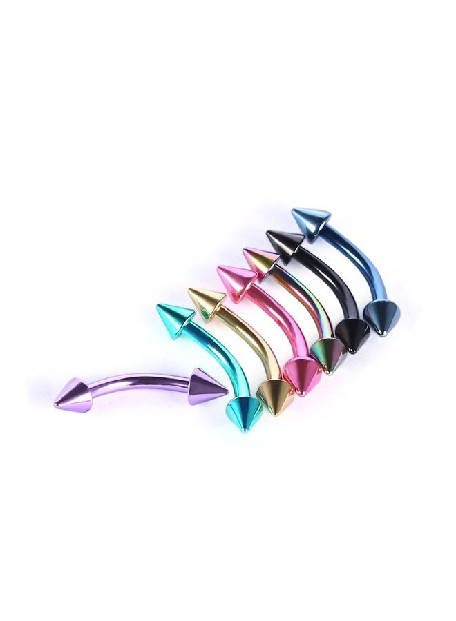 COTTVOTT 7pcs 16g Mens Womens Stainless Steel Spike Balls Barbells Head Eyebrow Rings Piercing Body Jewelry - Image 5