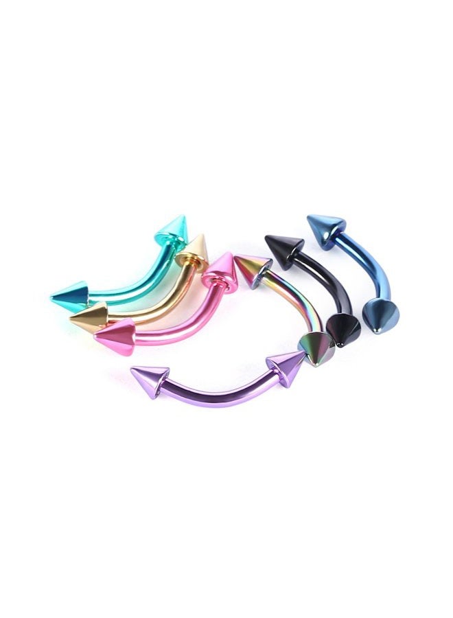 COTTVOTT 7pcs 16g Mens Womens Stainless Steel Spike Balls Barbells Head Eyebrow Rings Piercing Body Jewelry - Image 4