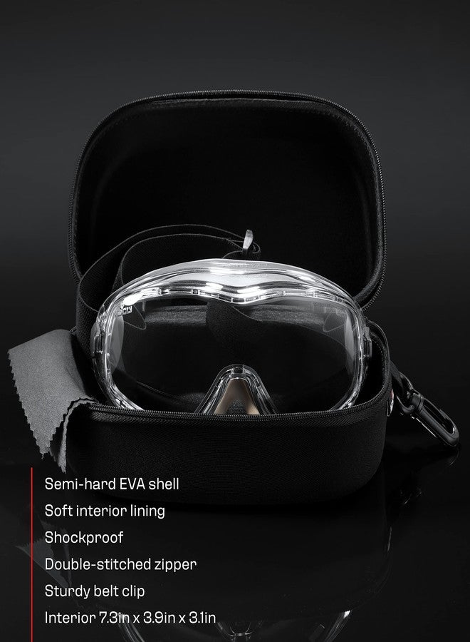 NoCry Protective Goggle Case; Fits Most Goggles; Semi Hard, Water Resistant and Shockproof Outer Shell; Reinforced Zipper; Belt Clip; Designed to Fit All Safety Goggles; Black - Image 3