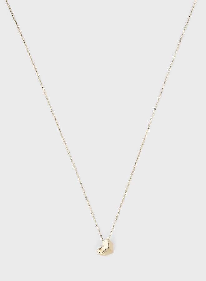 CALVIN KLEIN Faceted Heart Collection Necklace For Women In Yellow Gold With A Heart Pendant - 35000036 - Image 1