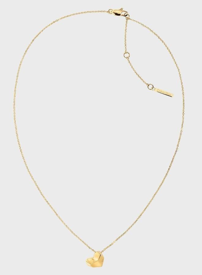 CALVIN KLEIN Faceted Heart Collection Necklace For Women In Yellow Gold With A Heart Pendant - 35000036 - Image 3