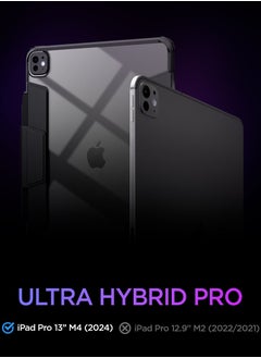 Spigen غطاء حماية Ultra Hybrid Pro لجهاز iPad Pro مقاس 13 بوصة (2024) M4 مع ظهر شفاف وحامل قلم رصاص - أسود  - Image 2
