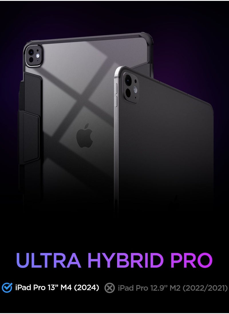 Spigen - غطاء حماية Ultra Hybrid Pro لجهاز iPad Pro مقاس 13 بوصة (2024) M4 مع ظهر شفاف وحامل قلم رصاص - أسود - Image 1
