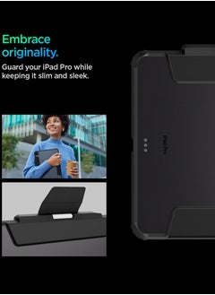 Spigen غطاء حماية Ultra Hybrid Pro لجهاز iPad Pro مقاس 13 بوصة (2024) M4 مع ظهر شفاف وحامل قلم رصاص - أسود  - Image 3