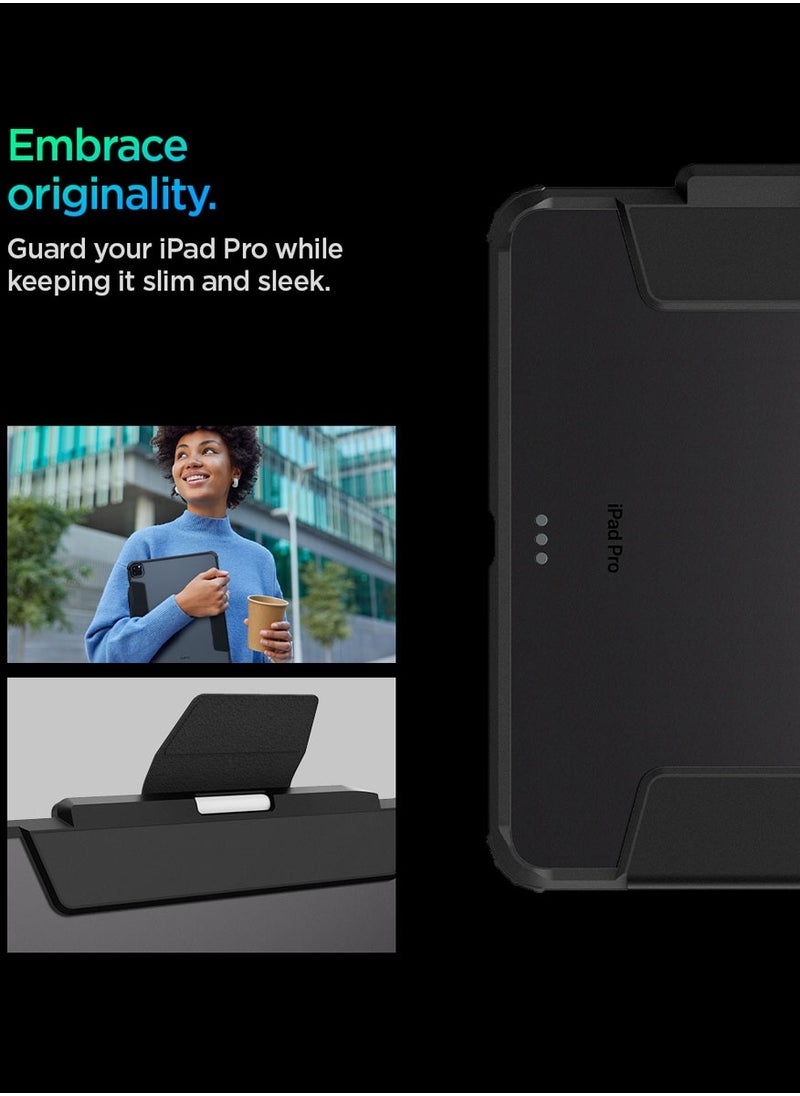 Spigen - غطاء حماية Ultra Hybrid Pro لجهاز iPad Pro مقاس 13 بوصة (2024) M4 مع ظهر شفاف وحامل قلم رصاص - أسود - Image 1