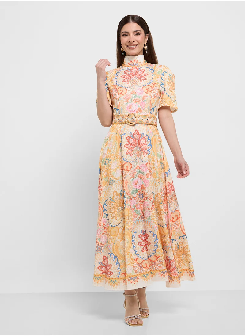 ايلا Abstract Print Dress