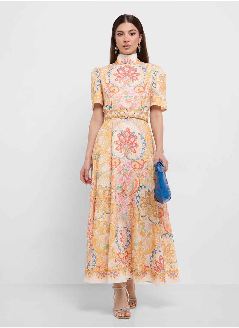 ELLA - Abstract Print Dress - Image 1