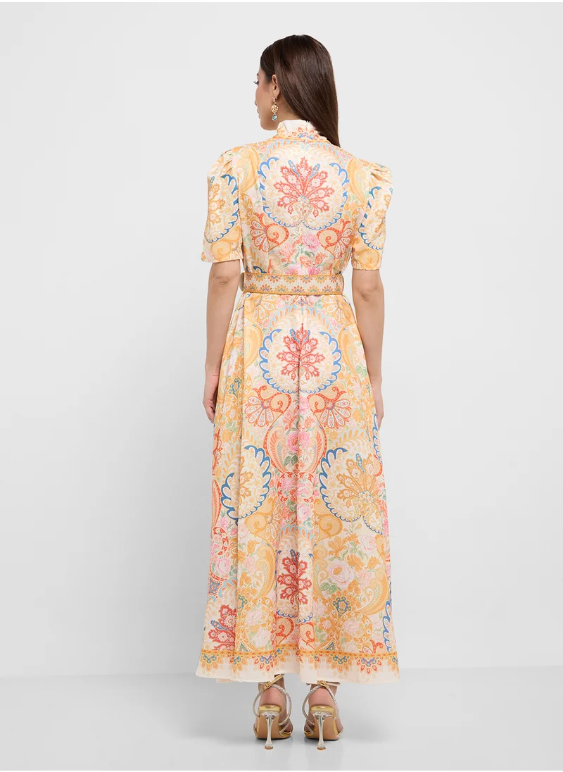 ايلا Abstract Print Dress