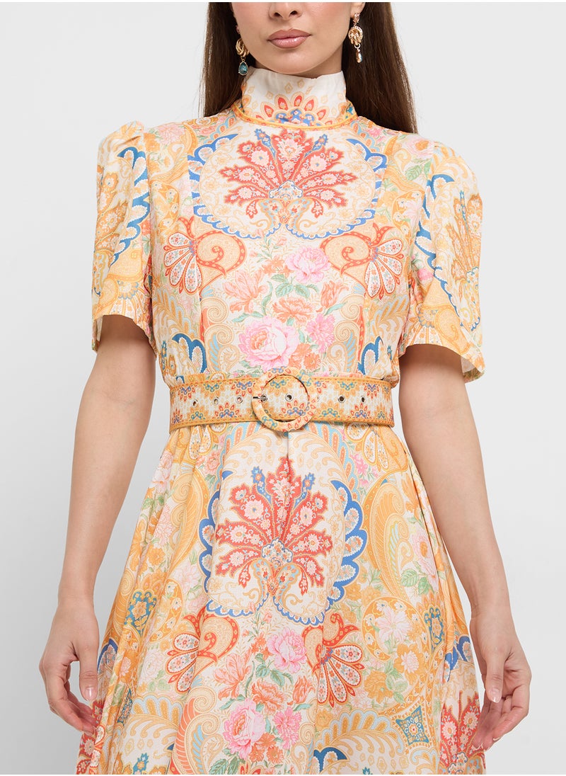 ELLA - Abstract Print Dress - Image 1