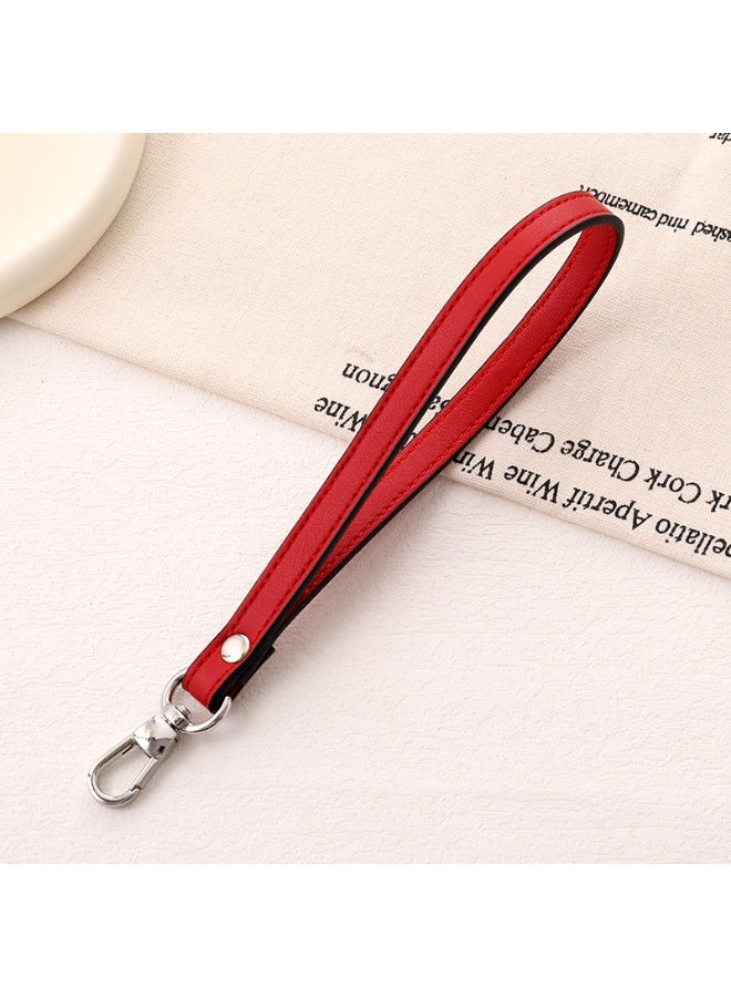 NIBEMINENT Phone Charm/ Chain Strap for Women Girls,PU Leather Rope Cell Phone Case Lanyard Wrist Strap,K5204/Big Red