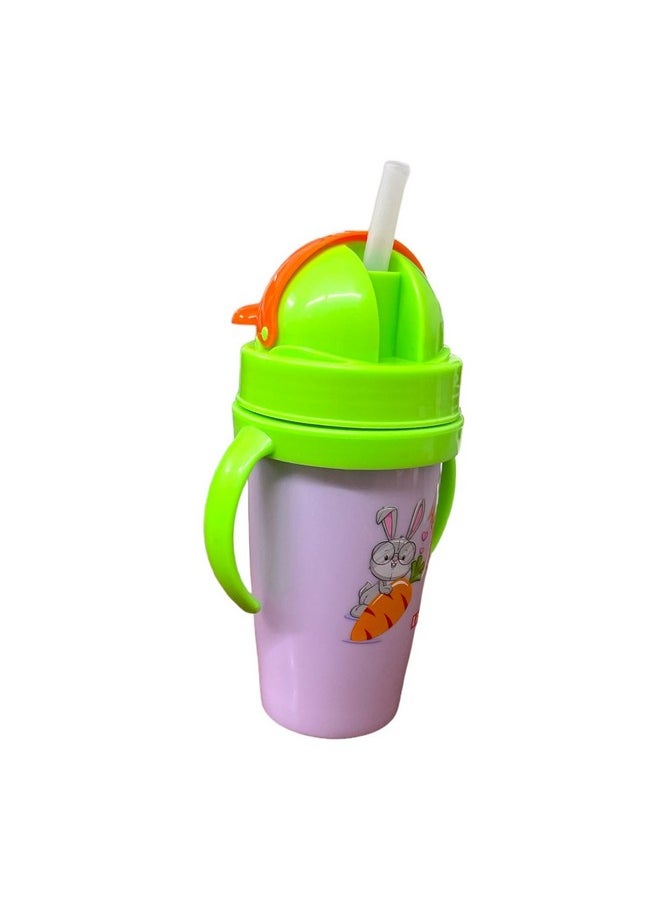 Csm - Premium Baby Sipper Anti Spill Sippy Cup With Soft Silicone Straw Bpa Free & Non Toxic For Baby/Kids Of 9+ Months - (360 Ml, Violet) - Image 1