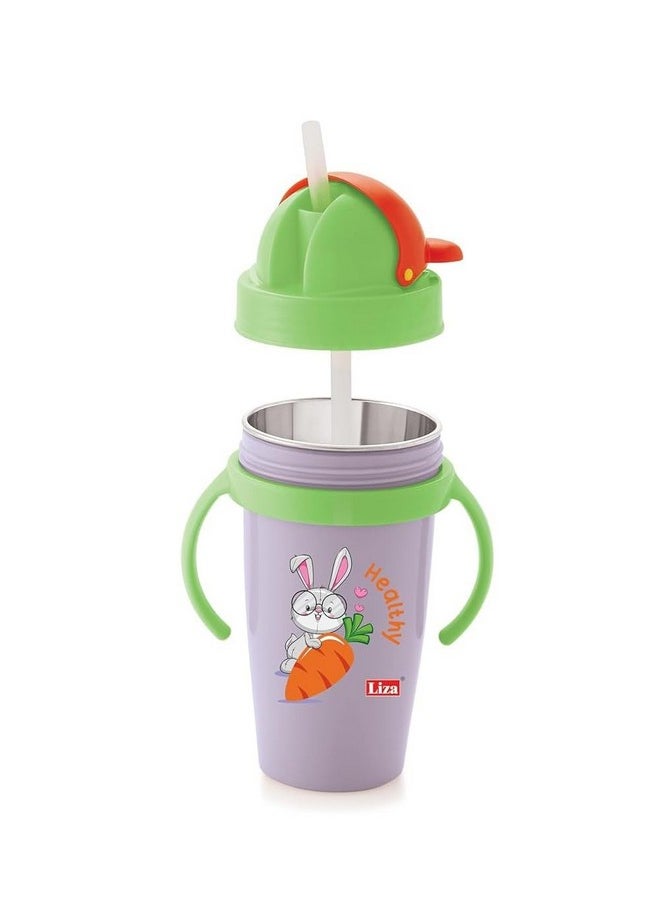 Csm - Premium Baby Sipper Anti Spill Sippy Cup With Soft Silicone Straw Bpa Free & Non Toxic For Baby/Kids Of 9+ Months - (360 Ml, Violet) - Image 1