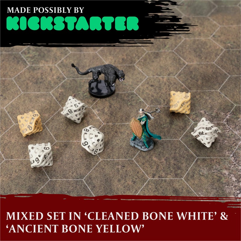 lynx D10 &%D10 Dice Set - Set of Six 10 Sided Dice - Four D10 & Two%D10 (D100) Skull & Bone Themed RPG Dice. Cool Unique Gift and Compatible with Dungeons & Dragons (DND), D&D, Pathfinder, D and D(Mixed) - Image 2