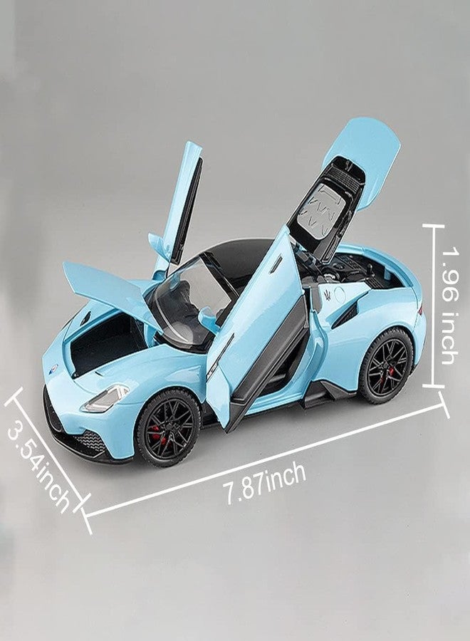 FEXXA 🏎️ Scale Exclusive Alloy Metal Pull Back Die-cast Car Model with Sound Light Mini Auto Toy for Kids Metal Model Toy Car with Sound and Light (1.22 Scale Maserati MC20- Sky Blue) - Image 3