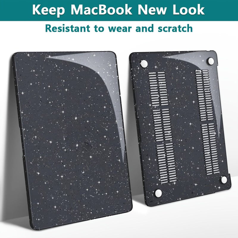 Sparkly Black Hard Shell Case For MacBook Air 2024 13 Inch M3 A3113 Protective Cover - Image 5