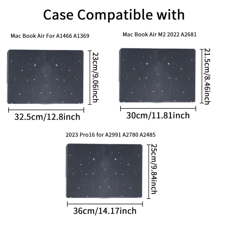 Sparkly Black Hard Shell Case For MacBook Air 2024 13 Inch M3 A3113 Protective Cover - Image 3