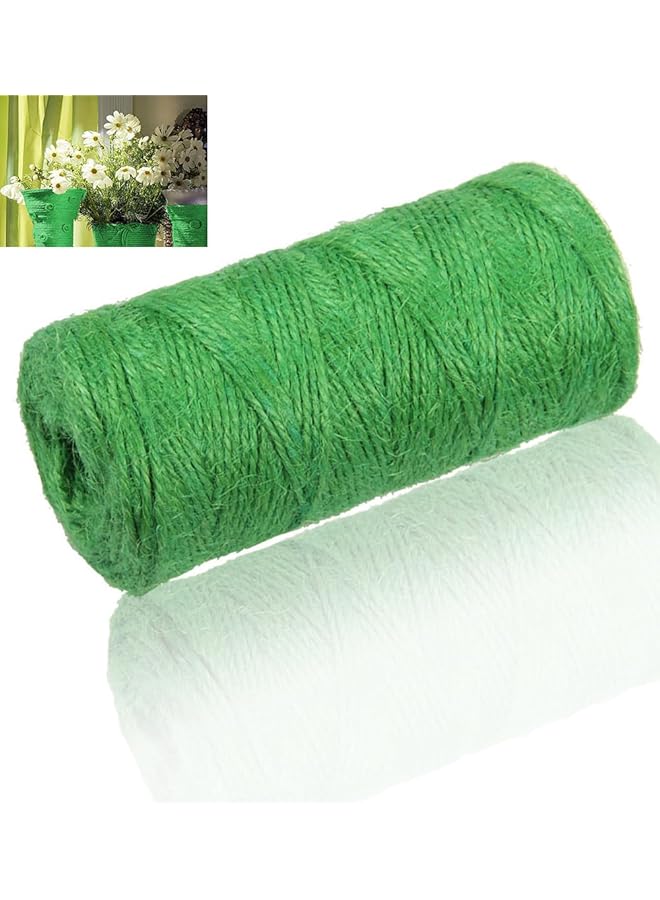 erorex 328Ft Green Jute Twine Rope For Crafts Gardening And Decor Durable Colored Cord For Gift Wrapping Packing And Wedding Diy Natural Fiber Material - Image 1