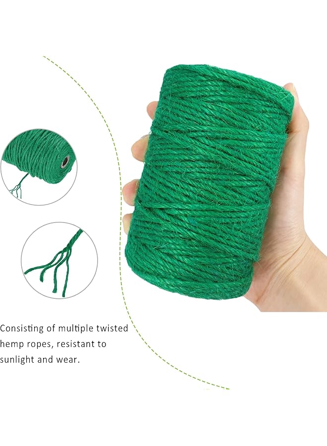erorex 328Ft Green Jute Twine Rope For Crafts Gardening And Decor Durable Colored Cord For Gift Wrapping Packing And Wedding Diy Natural Fiber Material - Image 3
