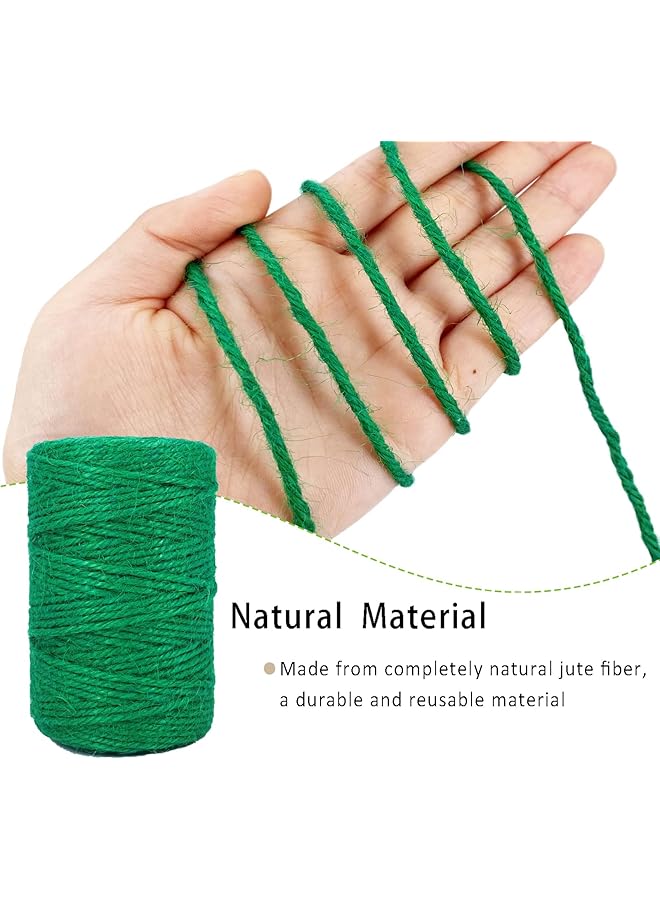 erorex 328Ft Green Jute Twine Rope For Crafts Gardening And Decor Durable Colored Cord For Gift Wrapping Packing And Wedding Diy Natural Fiber Material - Image 2