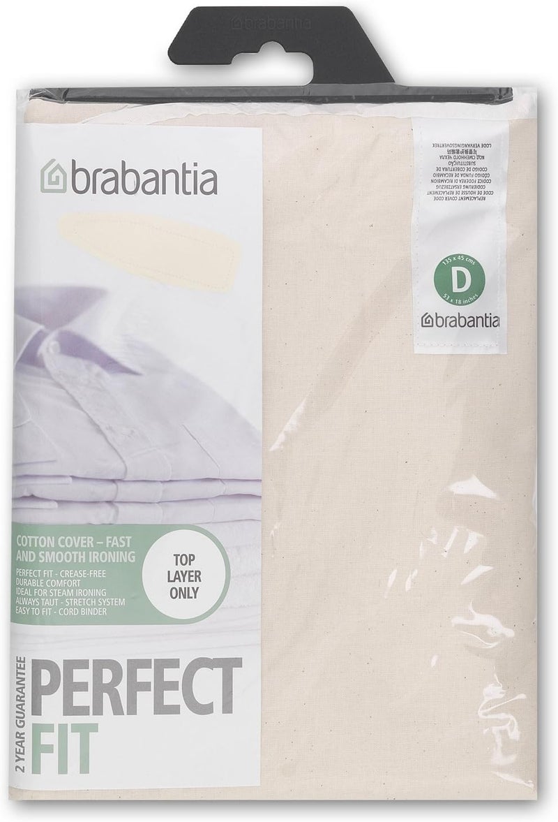 Brabantia 124662 Ironing Board Cover 53 X 18 Inch (Size D, Extra Large) With Foam Insert - Ecru - Image 2
