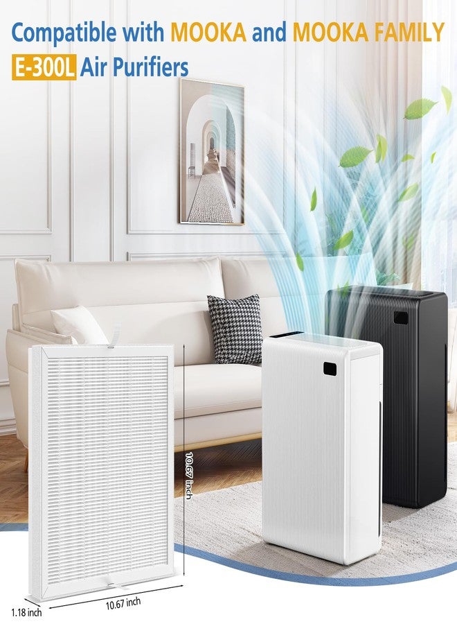 WILERDA E-300L Replacement Filter Compatible with MOOKA and MOOKA FAMILY E-300L Air Purifier for Large Room, Efficient Air Filter, 3-Stage Filtration System, 2 Pack - Image 2