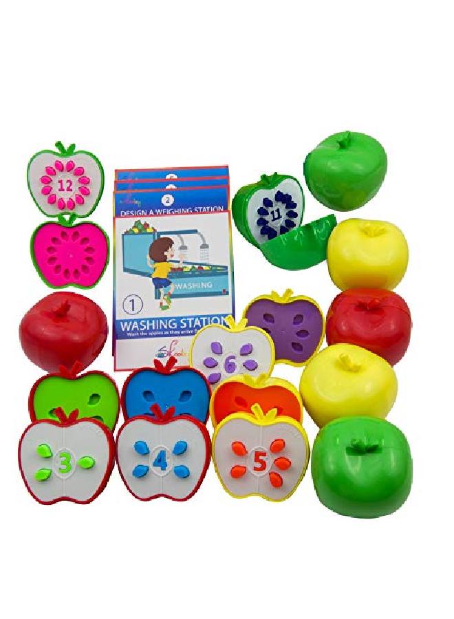 Skoolzy ألعاب عد الأطفال ألعاب STEM مصنع التفاح ألعاب تعليمية للأطفال بعمر 3 سنوات +، مهارات حركية دقيقة، فرز الألوان، ألعاب مونتيسوري للأطفال، هدايا عيد الفصح للأطفال، أنشطة تعليمية - Image 2