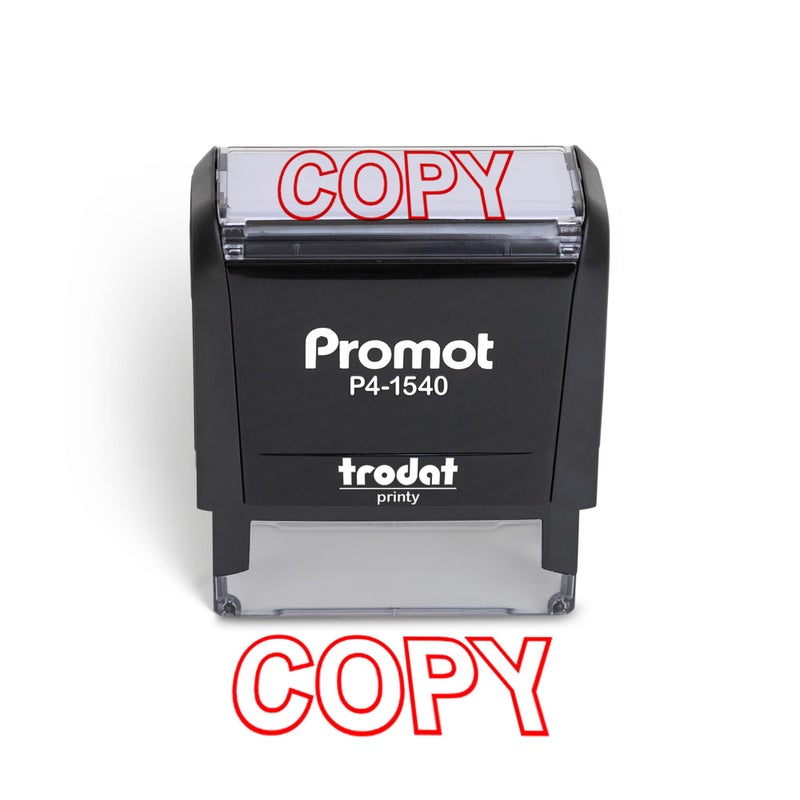 Promot Promot Copy Self Inking Rubber Stamp  Refillable Copy Stamper  Business Bookkeeping Ordering Accounting Work Office Stamps  Red Ink