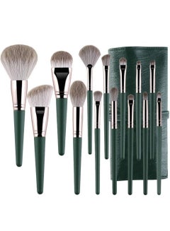 14 Makeup brush set suitable for face powder blush concealer eyeshadow Loose brush with PU Leather organizer bag