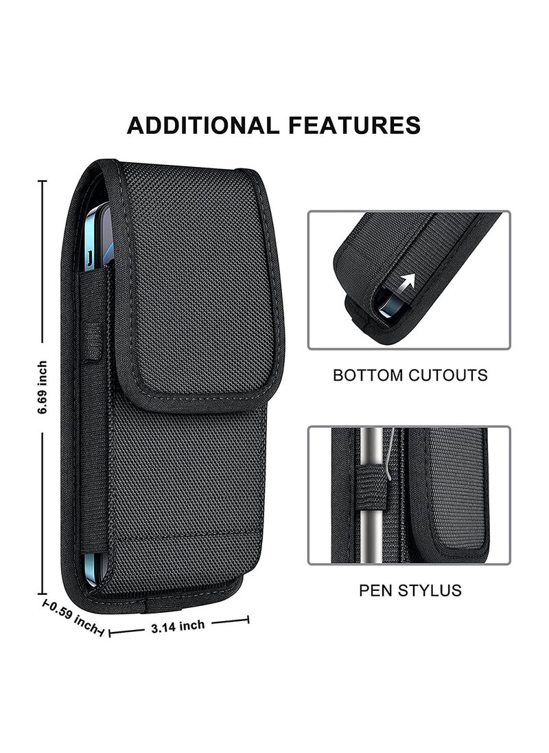 KASTWAVE - Cell Phone Pouch, Nylon Holster Case, for Samsung Galaxy S20 S21 Plus Note 20 Ultra A21 A11 A12 A71 A72 A52 A32 S10 Lite Note 9 8 LG Stylo 6/K51, Moto/Google, X-Large - Image 1