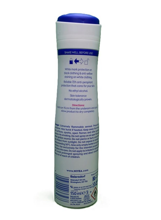 Nivea for Women Anti Perpirant Spray Invisible for Black & White 48h 150 Ml (Pack of 3) - Image 3