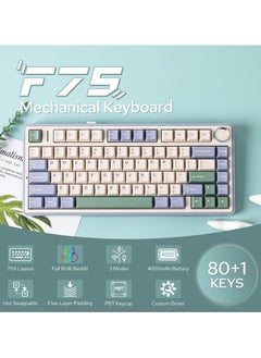 AULA F75 Mechanical Keyboard RGB Reaper Switch Gaming Keyboard with Bluetooth/2.4GHz/Wired  - Image 2