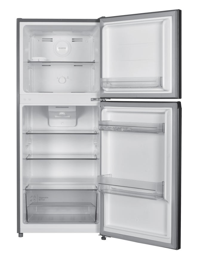 Hitachi 2-Door Top Freezer Refrigerator 181L (6.4 Cu.Ft.), Efficient Inverter Compressor, Reversible Door, Quick Freezing, Tempered Glass Shelves, Inox – HRTN5198MXSA 181 L HRTN5198MXSA grey - Image 3