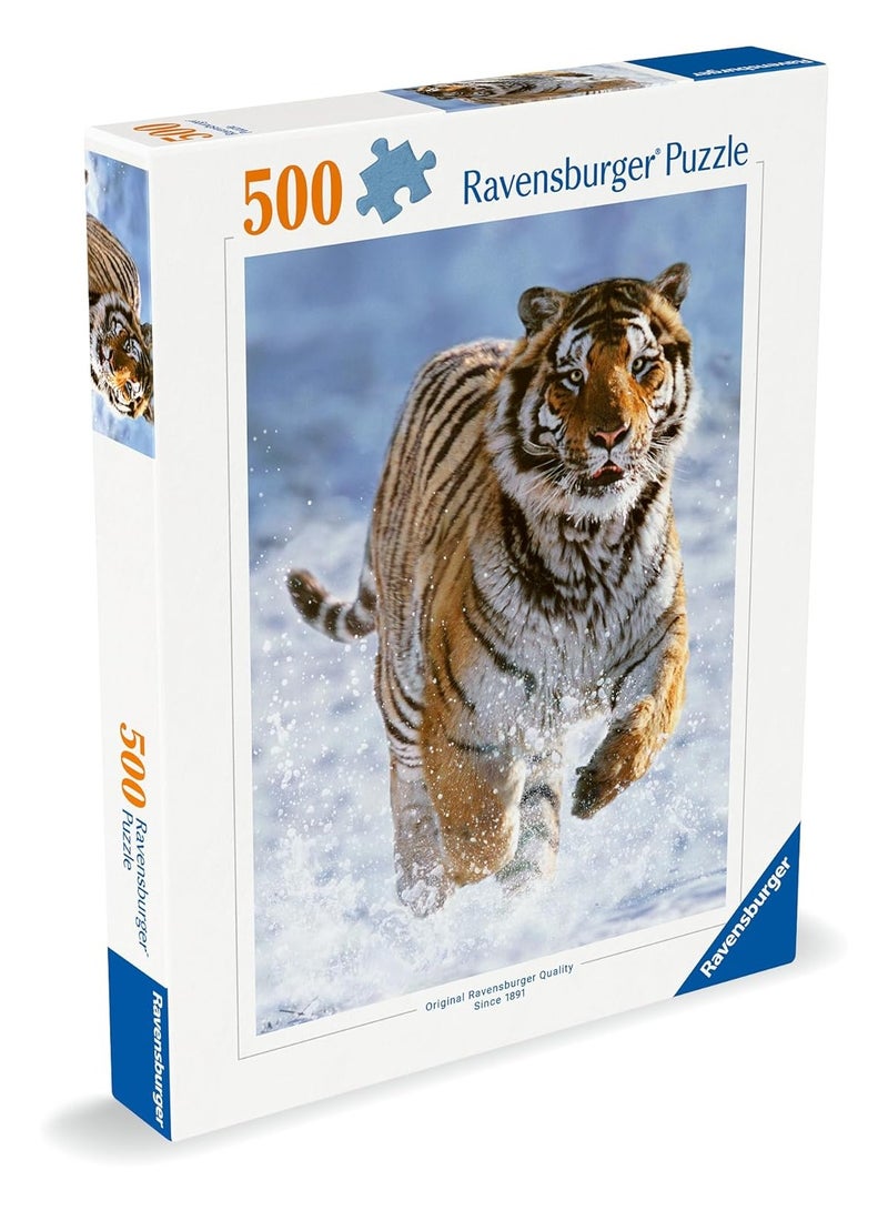 Ravensburger Tiger in Winter Puzzle – 500 Piece Jigsaw Puzzle for Adults and Kids Featuring a Majestic Tiger in a Snowy Landscape, Premium Quality with Perfect Fit Pieces for Relaxing Fun | 12000148-5 - Image 2