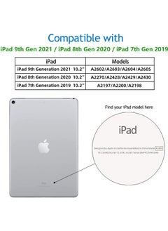 Rock Pow case cover for Apple iPad 10.2 Inch 2021/2020/2019 (9th/8th/7th) Model with Pencil Holder,Slim Tablet Cover with Soft TPU Back,Auto Wake/Sleep for iPad 10.2 inch  - Image 2